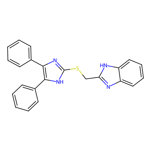 1H-benzimidazol-2-ylmethyl 4,5-diphenyl-1H-imidazol-2-yl sulfide structure