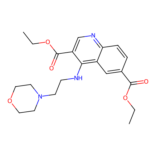 4-(2-Morpholin-4-yl-ethylamino)-quinoline-3,6-dicarboxylic acid diethyl ester structure