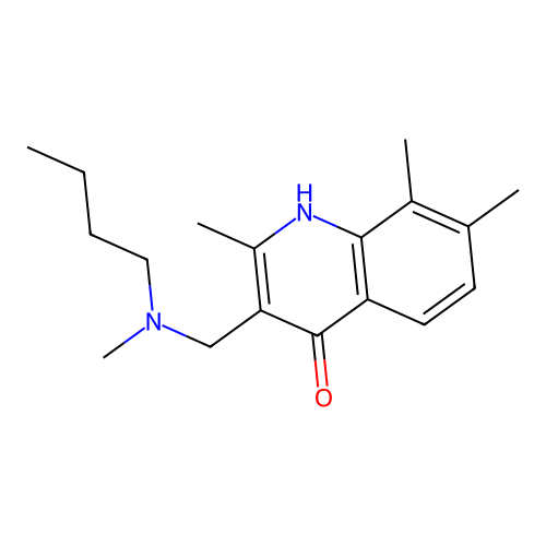 3-{[Butyl(methyl)amino]methyl}-2,7,8-trimethylquinolin-4-ol structure