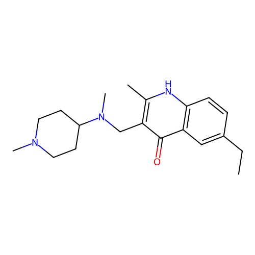 6-Ethyl-2-methyl-3-{[methyl(1-methylpiperidin-4-yl)amino]methyl}quinolin-4-ol structure