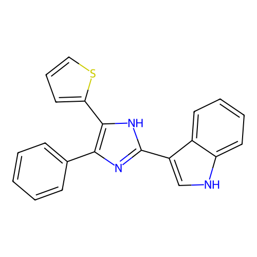 3-[4-phenyl-5-(thiophen-2-yl)-1H-imidazol-2-yl]-1H-indole structure