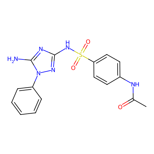 N-{4-[(5-amino-1-phenyl-1H-1,2,4-triazol-3-yl)sulfamoyl]phenyl}acetamide structure