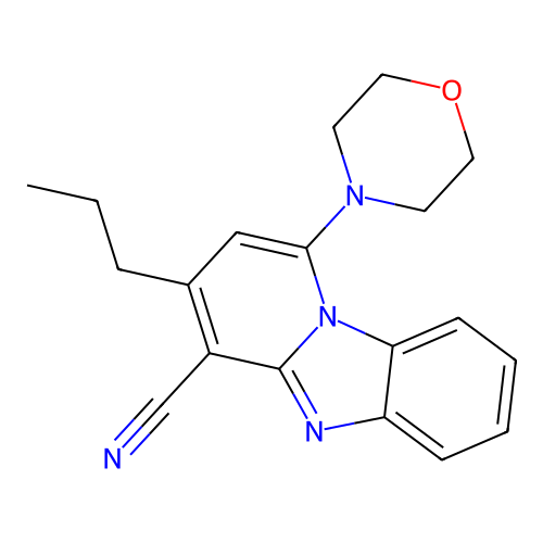 1-(4-Morpholinyl)-3-propylpyrido(1,2-A)benzimidazole-4-carbonitrile structure