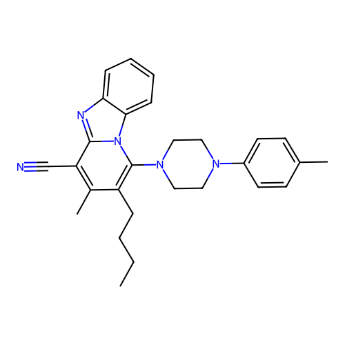 2-butyl-3-methyl-1-[4-(4-methylphenyl)piperazin-1-yl]pyrido[1,2-a]benzimidazole-4-carbonitrile structure