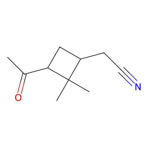 (3-Acetyl-2,2-dimethylcyclobutyl)acetonitrile structure