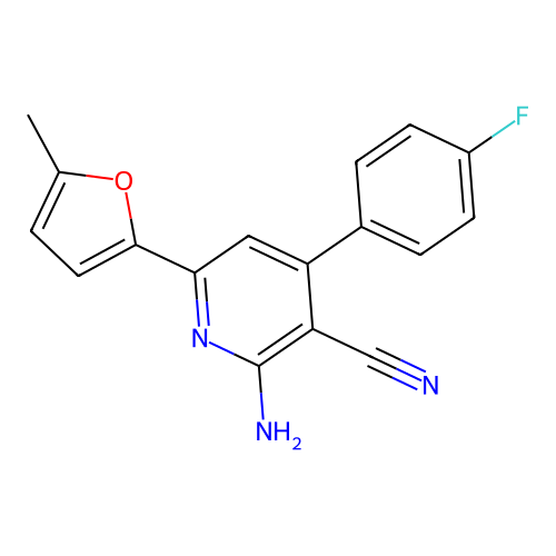 2-Amino-4-(4-fluorophenyl)-6-(5-methylfuran-2-yl)pyridine-3-carbonitrile structure
