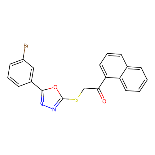 2-{[5-(3-Bromophenyl)-1,3,4-oxadiazol-2-yl]sulfanyl}-1-(naphthalen-1-yl)ethanone structure