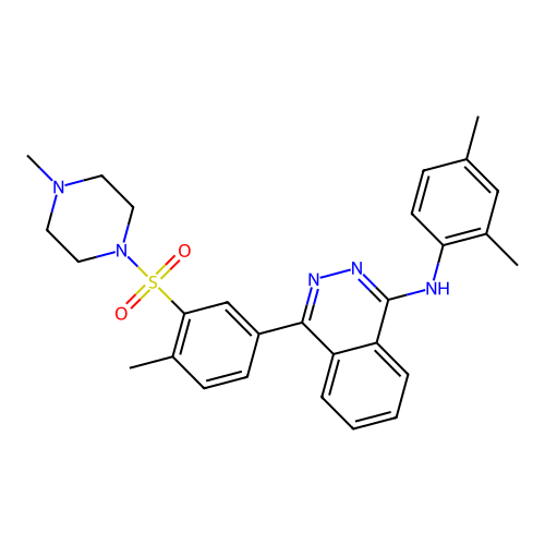 N-(2,4-dimethylphenyl)-4-{4-methyl-3-[(4-methylpiperazin-1-yl)sulfonyl]phenyl}phthalazin-1-amine structure