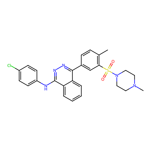 N-(4-chlorophenyl)-4-{4-methyl-3-[(4-methylpiperazin-1-yl)sulfonyl]phenyl}phthalazin-1-amine structure