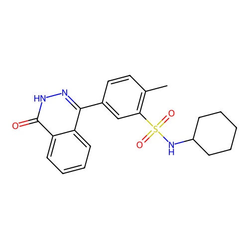 N-cyclohexyl-5-(4-hydroxyphthalazin-1-yl)-2-methylbenzenesulfonamide structure