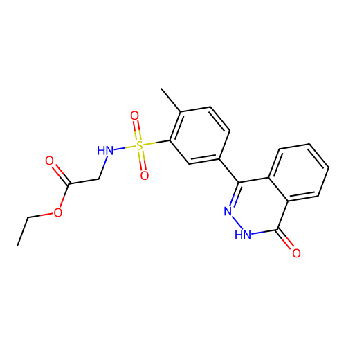 ethyl 2-[[2-methyl-5-(4-oxo-3H-phthalazin-1-yl)phenyl]sulfonylamino]acetate structure