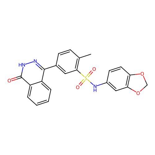 N-(1,3-benzodioxol-5-yl)-2-methyl-5-(4-oxo-3,4-dihydrophthalazin-1-yl)benzenesulfonamide structure