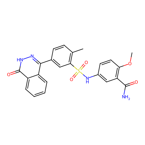 2-methoxy-5-(2-methyl-5-(4-oxo-3,4-dihydrophthalazin-1-yl)phenylsulfonamido)benzamide structure