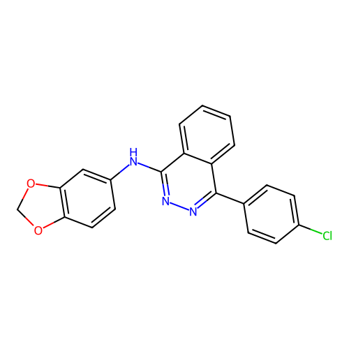 N-(1,3-benzodioxol-5-yl)-4-(4-chlorophenyl)phthalazin-1-amine structure