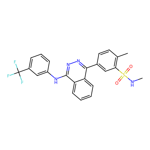 N,2-dimethyl-5-(4-{[3-(trifluoromethyl)phenyl]amino}phthalazin-1-yl)benzenesulfonamide structure