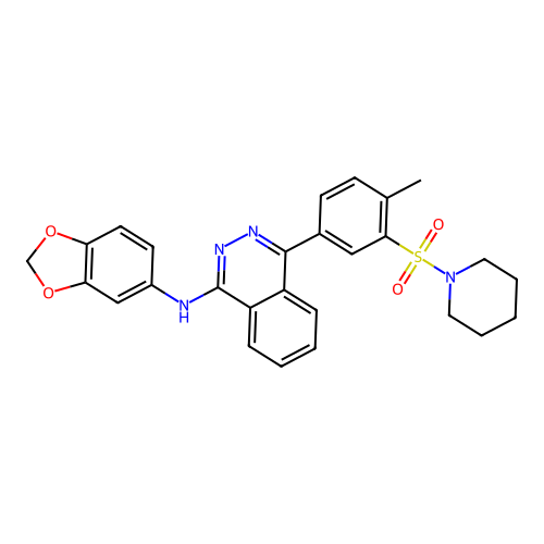 N-(1,3-benzodioxol-5-yl)-4-[4-methyl-3-(piperidin-1-ylsulfonyl)phenyl]phthalazin-1-amine structure