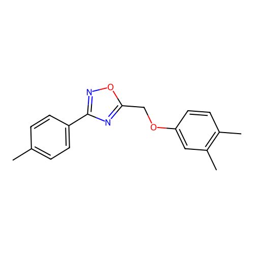 5-[(3,4-Dimethylphenoxy)methyl]-3-(4-methylphenyl)-1,2,4-oxadiazole structure