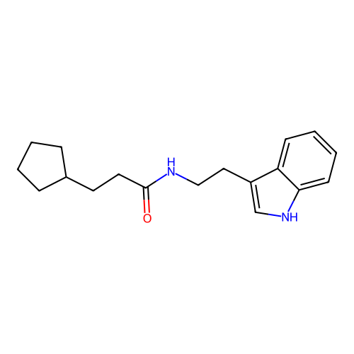 3-cyclopentyl-N-[2-(1H-indol-3-yl)ethyl]propanamide structure
