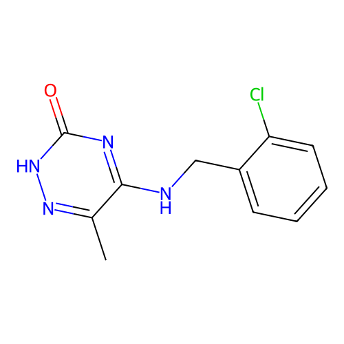 5-(2-Chloro-benzylamino)-6-methyl-2H-[1,2,4]triazin-3-one structure