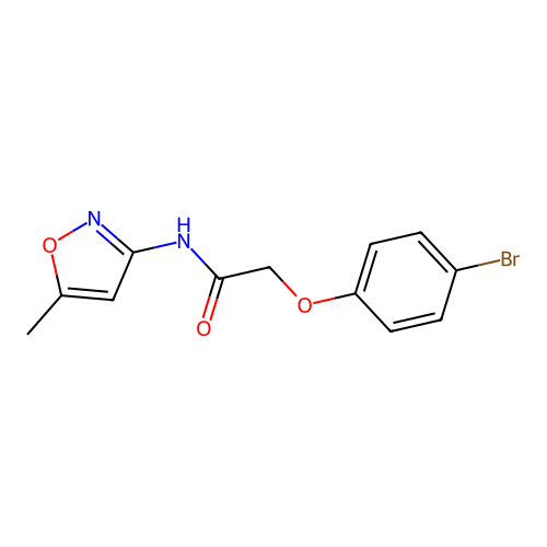 2-(4-bromophenoxy)-N-(5-methyl-1,2-oxazol-3-yl)acetamide structure
