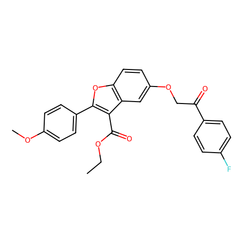 ethyl 5-[2-(4-fluorophenyl)-2-oxoethoxy]-2-(4-methoxyphenyl)-1-benzofuran-3-carboxylate structure