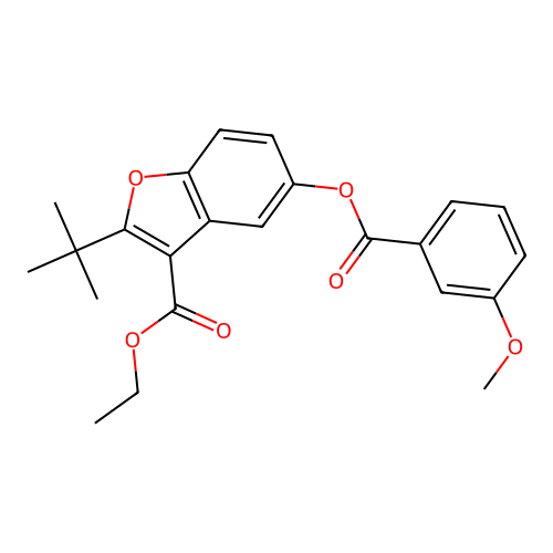 2-(Tert-butyl)-3-(ethoxycarbonyl)benzo[b]furan-5-yl 3-methoxybenzoate structure