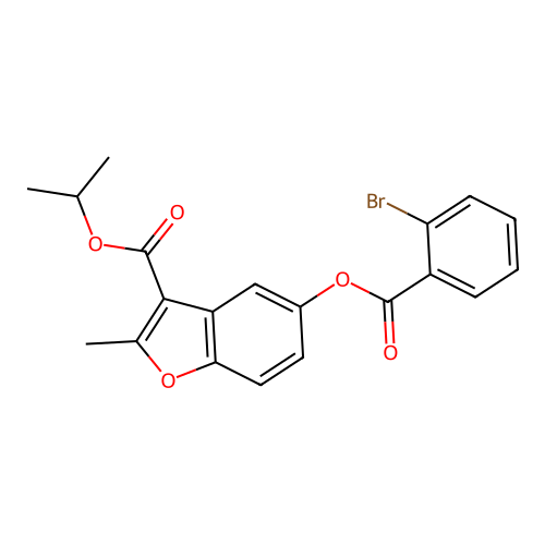 2-Methyl-3-[(methylethyl)oxycarbonyl]benzo[b]furan-5-yl 2-bromobenzoate structure