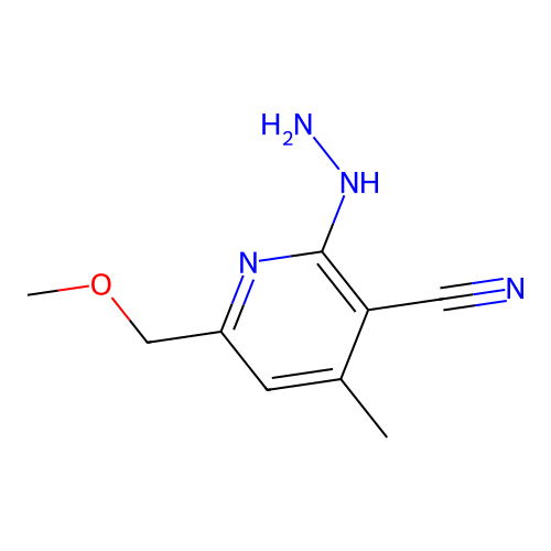 2-Hydrazinyl-6-(methoxymethyl)-4-methylpyridine-3-carbonitrile structure