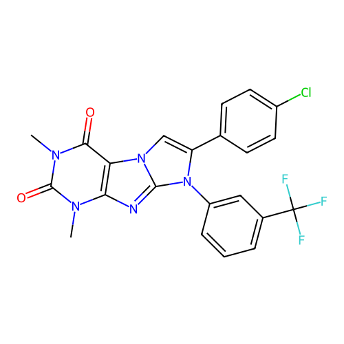 C22H15ClF3N5O2 structure
