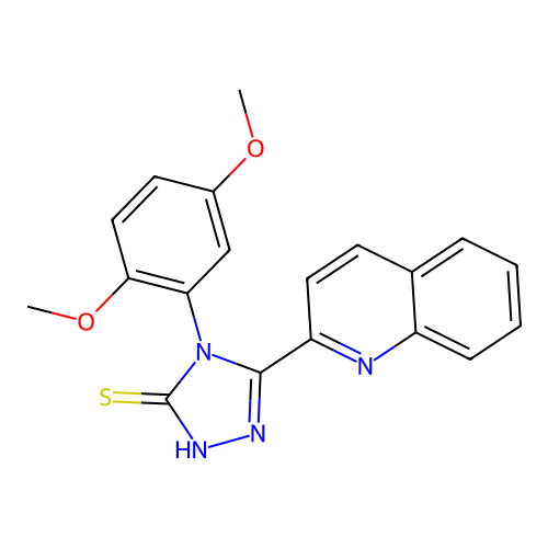 4-(2,5-dimethoxyphenyl)-5-(quinolin-2-yl)-4H-1,2,4-triazole-3-thiol structure