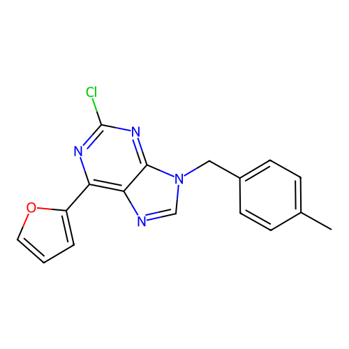 2-Chloro-6-(2-furyl)-9-(p-tolylmethyl)purine structure