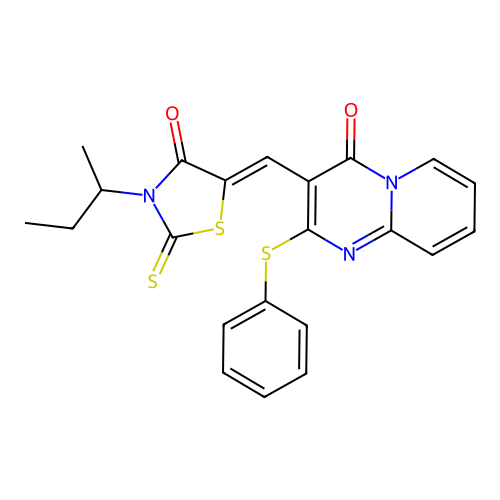 3-[(Z)-(3-SEC-BUTYL-4-OXO-2-THIOXO-1,3-THIAZOLIDIN-5-YLIDENE)METHYL]-2-(PHENYLSULFANYL)-4H-PYRIDO[1,2-A]PYRIMIDIN-4-ONE structure