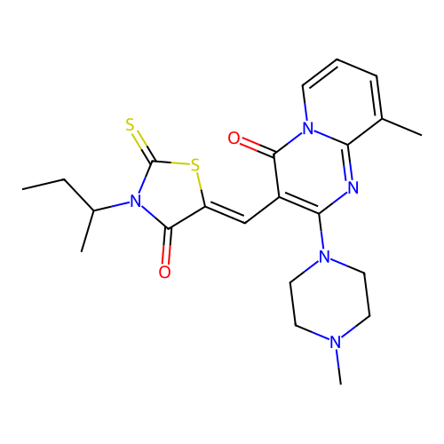 (Z)-3-(sec-butyl)-5-((9-methyl-2-(4-methylpiperazin-1-yl)-4-oxo-4H-pyrido[1,2-a]pyrimidin-3-yl)methylene)-2-thioxothiazolidin-4-one structure
