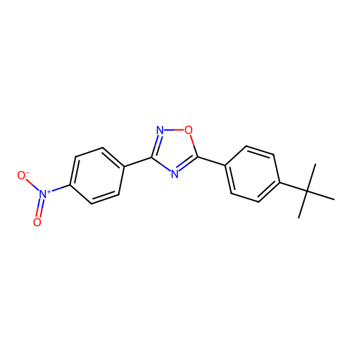5-(4-Tert-butylphenyl)-3-(4-nitrophenyl)-1,2,4-oxadiazole structure