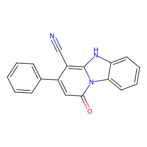 1-Oxo-3-phenyl-1,5-dihydropyrido[1,2-a]benzimidazole-4-carbonitrile structure