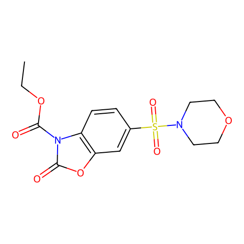6-(Morpholine-4-sulfonyl)-2-oxo-benzooxazole-3-carboxylic acid ethyl ester structure