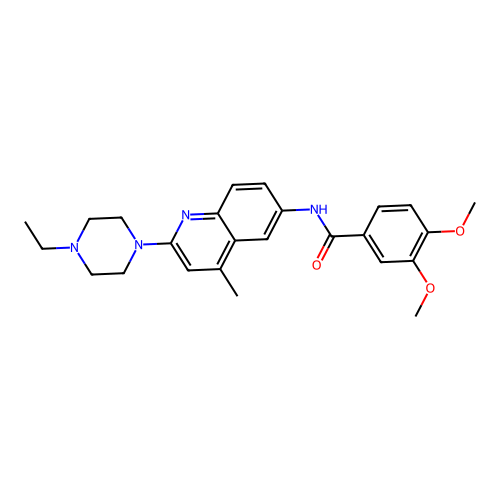 N-(2-(4-Ethylpiperazin-1-yl)-4-methylquinolin-6-yl)-3,4-dimethoxybenzamide structure