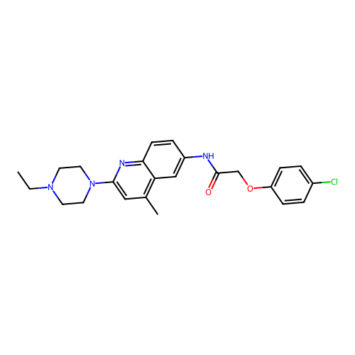 2-(4-Chlorophenoxy)-N-(2-(4-ethylpiperazin-1-yl)-4-methylquinolin-6-yl)acetamide structure