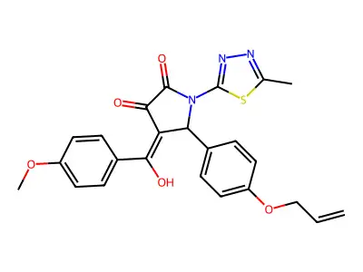 5-[4-(allyloxy)phenyl]-3-hydroxy-4-(4-methoxybenzoyl)-1-(5-methyl-1,3,4-thiadiazol-2-yl)-1,5-dihydro-2H-pyrrol-2-one structure