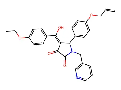 4-(4-ethoxybenzoyl)-3-hydroxy-5-[4-(prop-2-en-1-yloxy)phenyl]-1-[(pyridin-3-yl)methyl]-2,5-dihydro-1H-pyrrol-2-one structure