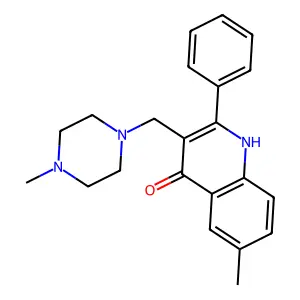 6-Methyl-3-[(4-methylpiperazinyl)methyl]-2-phenylquinolin-4-ol structure