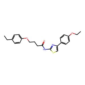 N-[4-(4-ethoxyphenyl)-1,3-thiazol-2-yl]-4-(4-ethylphenoxy)butanamide structure