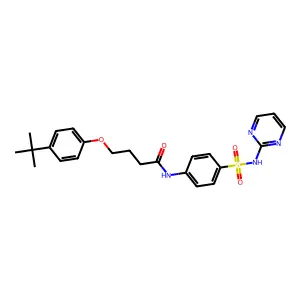 4-(4-tert-butylphenoxy)-N-[4-(pyrimidin-2-ylsulfamoyl)phenyl]butanamide structure