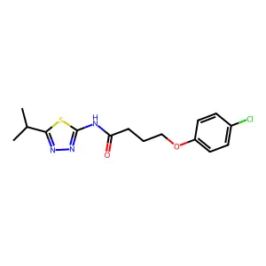 4-(4-Chloro-phenoxy)-N-(5-isopropyl-[1,3,4]thiadiazol-2-yl)-butyramide structure