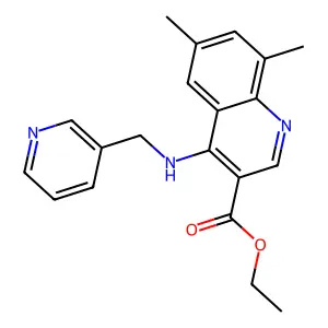 Ethyl 6,8-dimethyl-4-[(3-pyridinylmethyl)amino]-3-quinolinecarboxylate structure