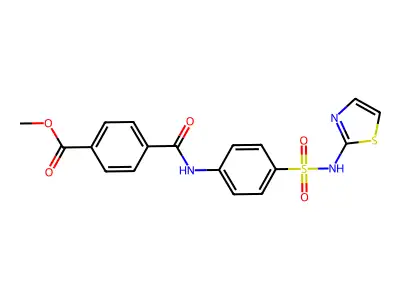 methyl 4-((4-(N-(thiazol-2-yl)sulfamoyl)phenyl)carbamoyl)benzoate structure