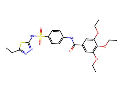 3,4,5-Triethoxy-N-{4-[(5-ethyl-1,3,4-thiadiazol-2-YL)sulfamoyl]phenyl}benzamide structure
