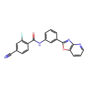 4-cyano-2-fluoro-N-[3-([1,3]oxazolo[4,5-b]pyridin-2-yl)phenyl]benzamide structure
