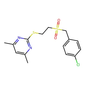 2-({2-[(4-Chlorobenzyl)sulfonyl]ethyl}sulfanyl)-4,6-dimethylpyrimidine structure