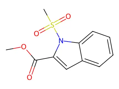 methyl 1-(methylsulfonyl)-1H-indole-2-carboxylate structure